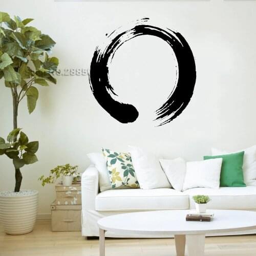 Personality Pattern Vinyl Wall Decal Wall Circle Enso Zen Calligraphy Japan Nirvana Stickers For Living Room Bedroom SA149