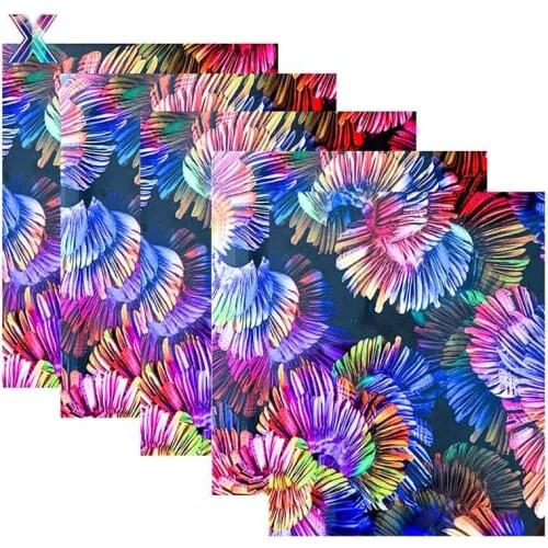 XFX HTV Cricut Vinyl 25*50cm Black and White Star Print HTV Holographic Vinyl PU Heat Transfer Vinyl Heat Pack for Tshirt DIY