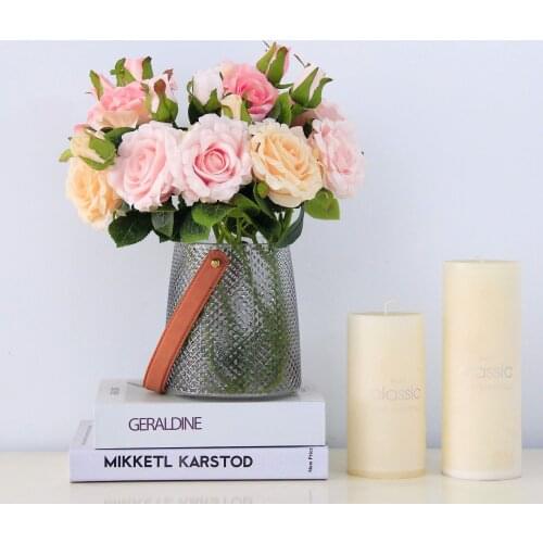 10Pcs Rose Artificial Flowers Branch Wedding Flower Wall Backdrop Photography Silk Flowers for Home Decoration Accessories Roses