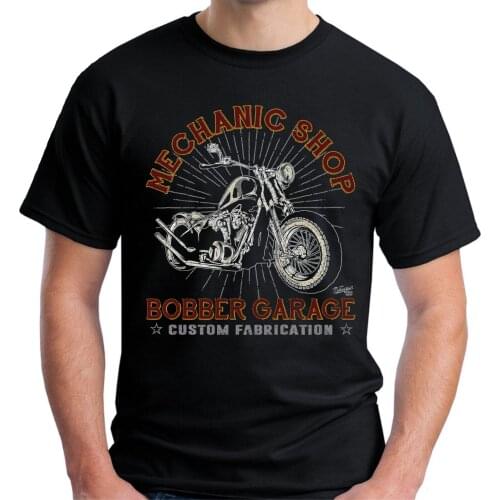 2019 Hot Sale 100% Cotton Mens Premium Mechanic Shop T-Shirt Bobber Garage Classic Biker V186 Tee Shirt