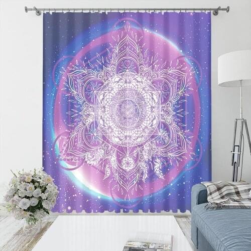 3D Starry Fantasy Fashion Dream Catcher Pattern Blackout Curtain Kit, Suitable for Home Curtains In The Living Room and Bedroom