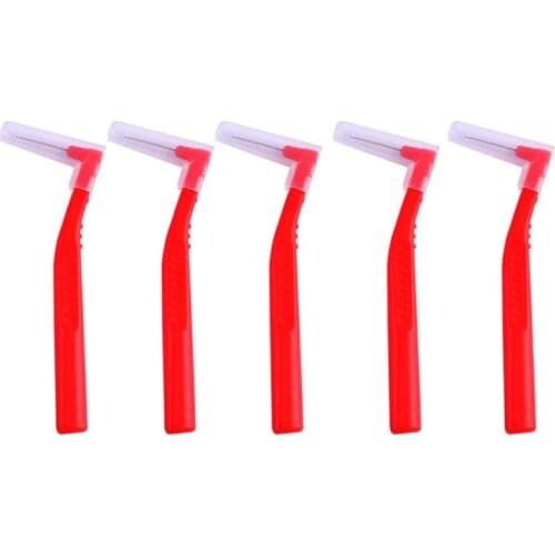 5pcs L Shape Interdental Brush Affordable Easy Use Good Material Flexibility Orthodontic Dental Floss Teeth Whiten Toothpick