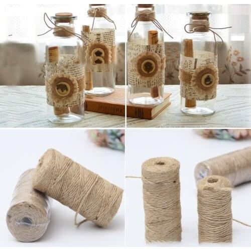 50/80/100/300m Natural Vintage Jute Rope Cord String Twine Burlap Ribbon Crafts DIY Wedding Party Decoration