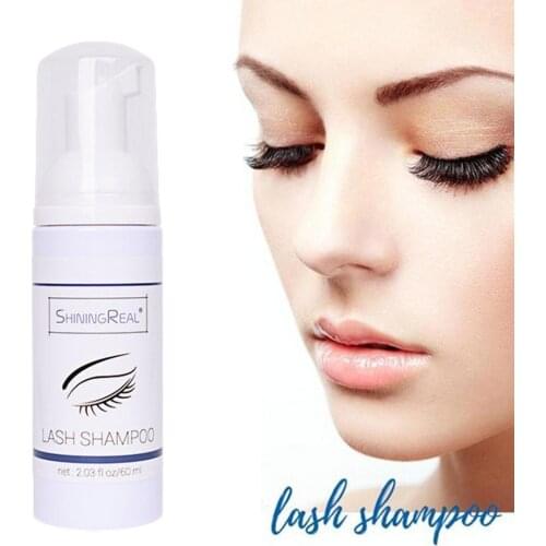 60ml Eyelash Extensions Shampoo Eyelash Extension Glue No Makeup Stimulation Eye Hot Foam Cleaning Pump Clean Lash Mousse D J0H3