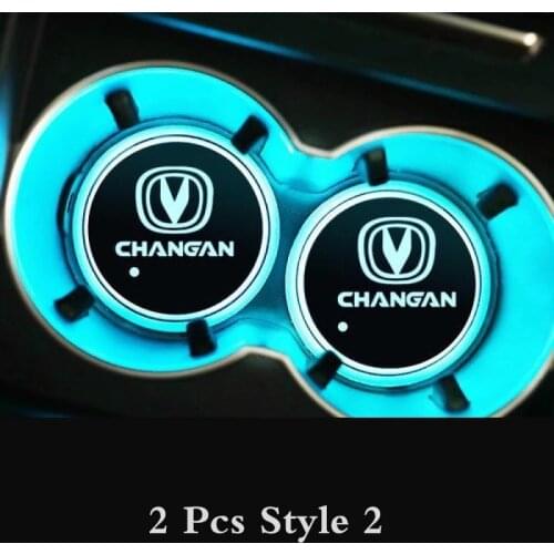 Car LED Water cup lamp charger atmosphere lamp Car Colorful logo water cup lamp For Changan Eado XT CS35 CS75 CS85 CS95 Dsvin V7