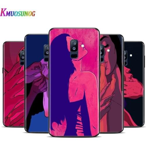 Sexy Lips Hot Girl For Samsung Galaxy A3 A5 A6 A7 A8 A9 A6S A8S A9S Star Plus 2016 2017 2018 Black Toft TPU Phone Case