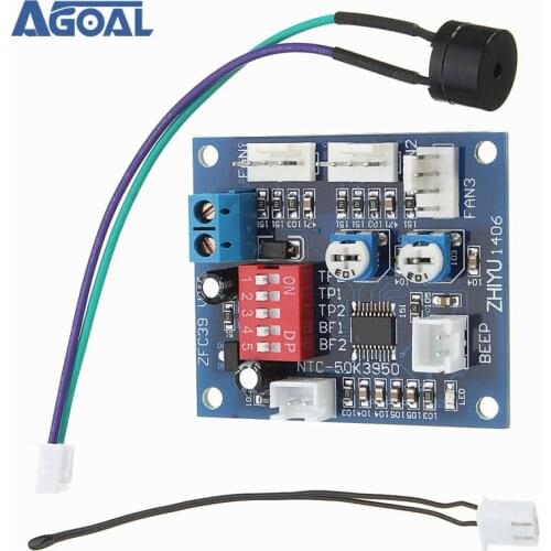 DC 12V PWM PC CPU Fan Temperature Control Speed Controller CPU High-Temp Alarm Free Shipping