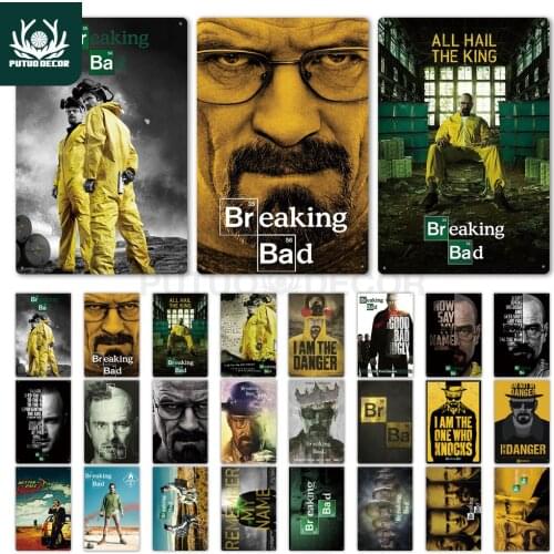 Putuo Decor Breaking Bad Metal Poster Tin Sign Plaque Metal Vintage Wall Plate Metal Sign Bar Club Wall Decor Retro Home Decor