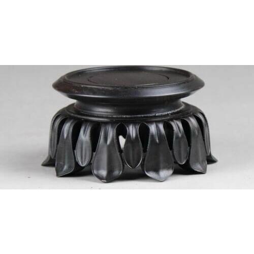 Wood round Display stand Lotus base for incense burner teapot statue 2.2 inch