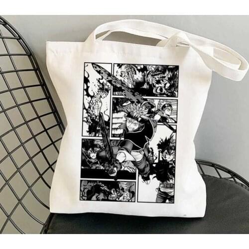 Black Clover shopping bag jute bag bolsa shopping shopper bag boodschappentas ecobag sac toile
