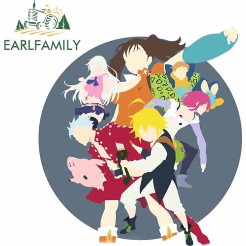 EARLFAMILY 13cm x 11.7cm For Seven Deadly Sins Creative Car Stickers Auto Air Conditioner Decal Waterproof Decoration