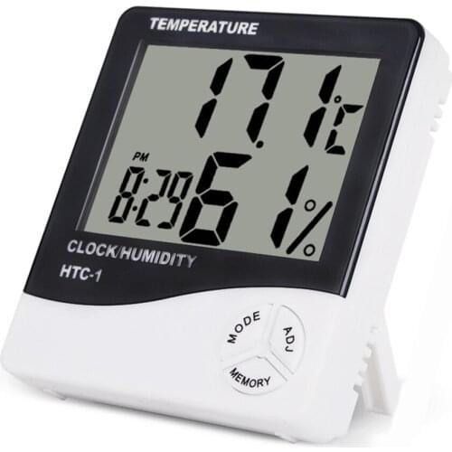 LCD Electronic Digital Temperature Humidity Meter Indoor Outdoor Thermometer Hygrometer Weather Station Clock
