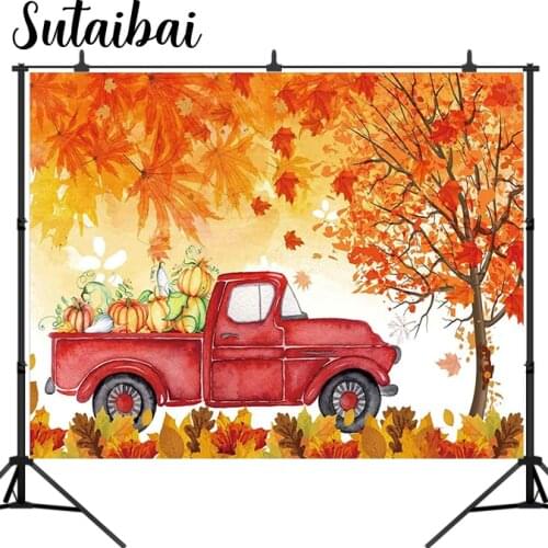 Autumn Thanksgiving Backdrop Farm Truck Harvest Meet Me At The Pumpkin Patch Background Fall In Love Wedding Birthday Baby Party