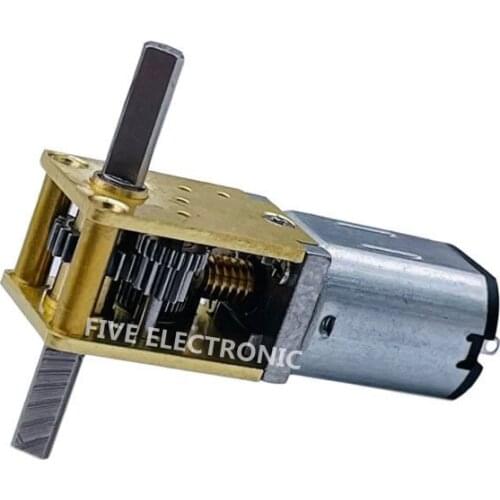 12V GA12-N20 Worm Gear DC Motor Double/Dual Shafts with Self-Locking For Intelligent Car/Robot/DIY Model