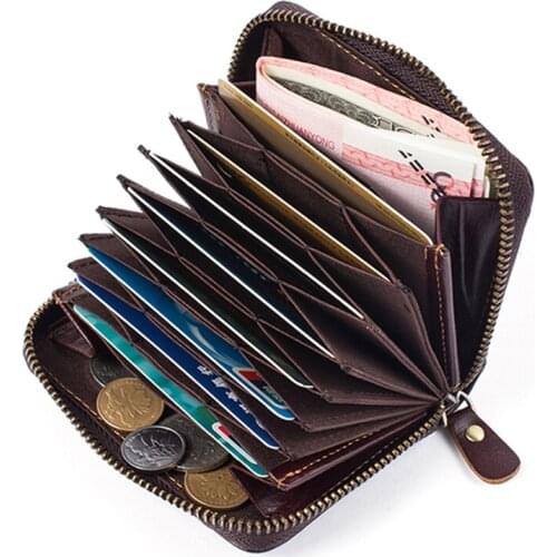 Guaranteed 100% Cowhide Brand Design Vintage Card Holder New Arrivals Genuine Leather Men Business Card Wallet 2018 Card Cases