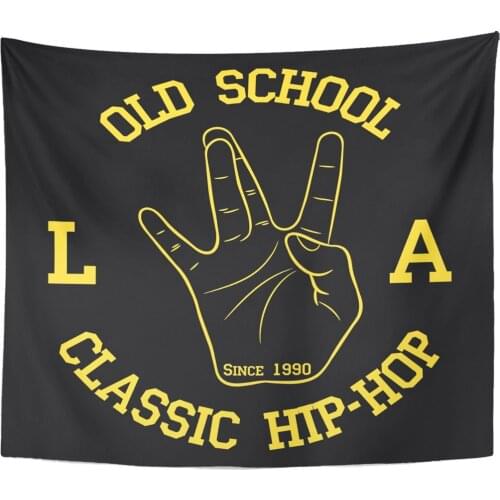 Los Angeles Hip Hop West Coast Hand Gesture Graphic Home Decor Tapestry Wall Hanging for Living Room Bedroom Dorm 50x60 inches