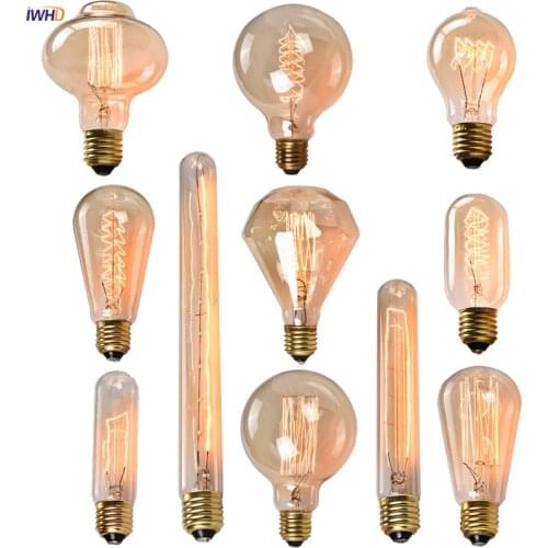 IWHD ST64 G80 Ampul Edison Bulb E27 40W 220V Industrial Decoration Vintage Retro Lamp Light Bulb Ampoule Bombilla Gloeilamp