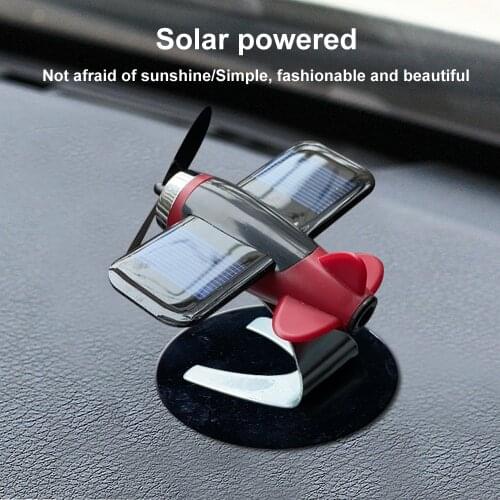Car Ornaments Airplane Model Non-slip Mat Solar Energy Rotate Aircraft Dashboard Car Windowsill Decoration Monkey Solar doll
