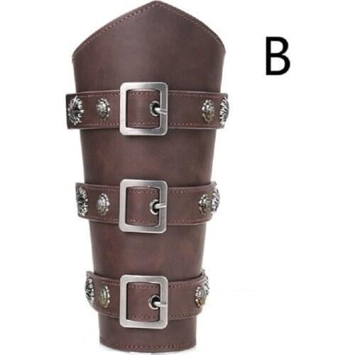 Leather Medieval Battle Warrior Larp Knight Arm Wrist Leather Armor Steampunk Archer Gauntlet Halloween Costumes for Men Adult