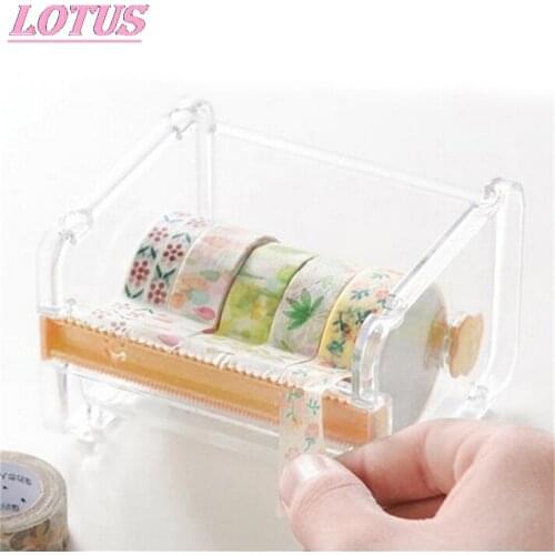 Hot Office Stationery Creative Washi Tape Cutter Set Tool Transparent Holder Dispenser School Supplies 1pc