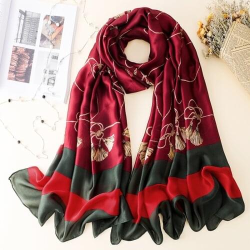 Scarf Fashion Lady Europe And America Thin Scarf Imitation Silk Long Sunscreen Scarf Elegant Warm Scarf Express Wish Wholesale