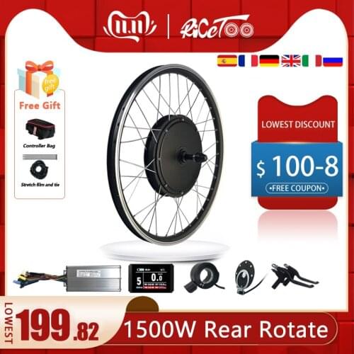 Electric Bicycle Conversion Kit 48V1500W Rear Rotate Brushless Hub Motor Wheel 20”24"26"27.5"28"29"700C Ebike LCD3LCD8 Display