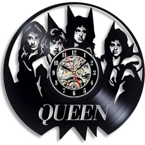 Queen Rock Band Wall Clock Modern Design Music Theme Classic Vinyl Record Clocks Wall Watch Art Home Decor Gifts for Musician