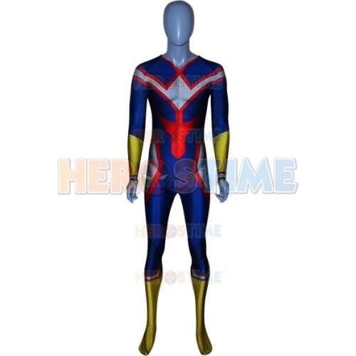 Newest All Might My Hero Anime Cosplay Costume 3D Print Spandex Superhero Costume Zentai Bodysuit for Adult/Kids Hot Sale