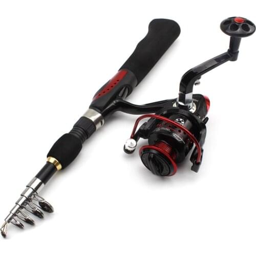 NEW 1.65M Carbon Fishing Rod Portable Travel Spinning Fishing pole with Reel Combo sea Trout Rod Set Fishing Tackle
