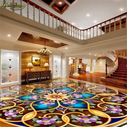 Beibehang Custom European Victoria Photo Floor Wall paper 3D Mural PVC Self-adhesive Waterproof Floor wallpaper for walls 3 d