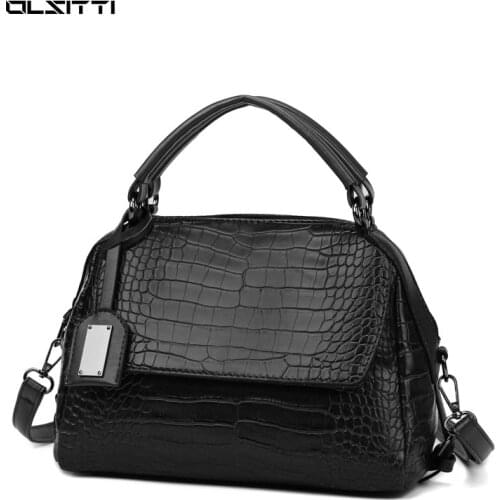 OLSITTI Vintage Crocodile Pattern Shoulder Bags for Women 2021 New High Quality Designer PU Leather Ladies Handbag Messenger Bag