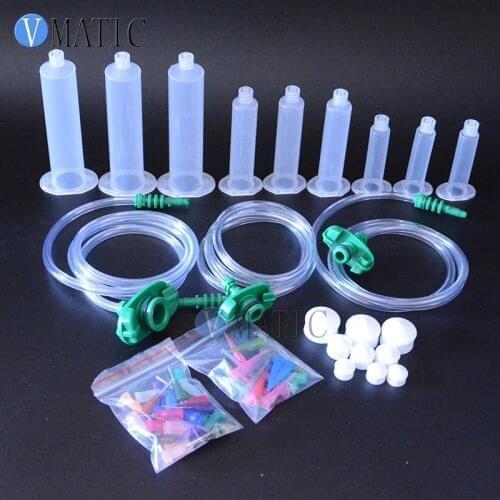 Free Shipping Liquid Dispensing Adhesive Glue Pneumatic Syringe Dispensing Needle Adapter Plastic Syringe 5/10/30cc ml