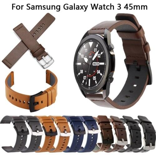 22mm Starps For Samsung Galaxy Watch 3 45mm Soft Leather Bracelet Smart Band Replacemet Bracelet Watchband For Galaxy Watch 46mm