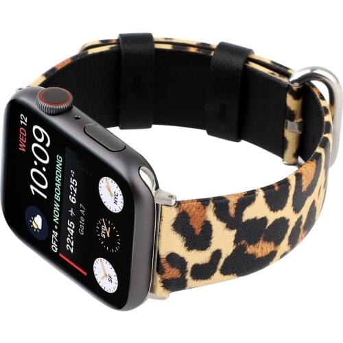Leopard Leather Strap for Apple Watch Bands 44mm 42mm 40mm 38mm Men/Women Fashion Bracelet for iWatch Series 4 3 2 1 Watchband