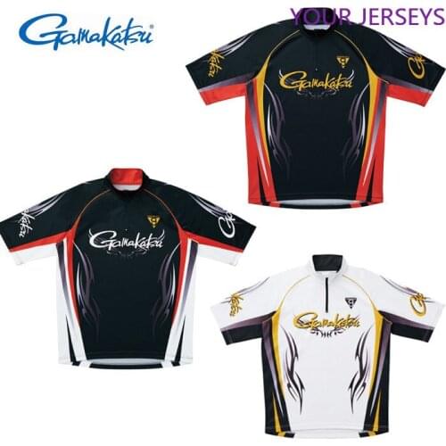 GAMAKATSU Fishing Shirts Men Short Sleeve Anti-UV Breathable Fishing Vests Quick Dry Outdoor Sports Summer Fishing Clothes