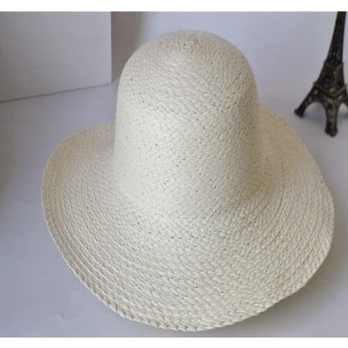 Straw Sun Hat Wholesale Sun Shade Lafitel Wide Eaves Beach Hats Visor Casual Beautiful Handmade Floppy Fashion Basin Cap H059