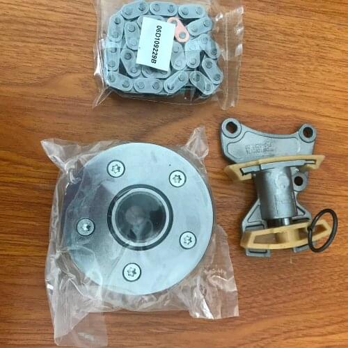 Camshaft Adjuster Unit+ Timing Chain + Tensioner For VW Eos Jetta Passat 2.0L New