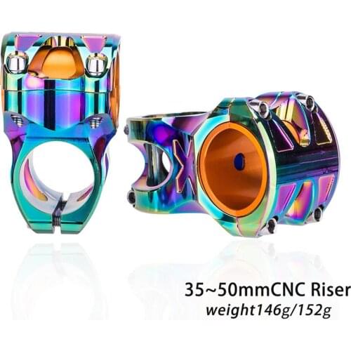 Bicycle Handlebar Stem MTB 35mm 55mm Stem CNC Hollow Aluminum Alloy Cycling Bar Short Riser Colorful Bike Accessories