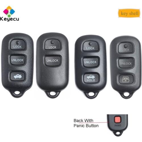 KEYECU Replacement Remote Car Key Shell Case Cover With 3/ 4 Button - FOB for Toyota Sequoia 4Runner Matrix Solara Sienna Camry