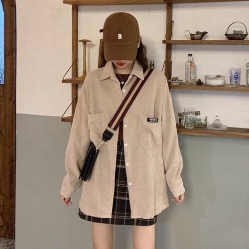 Spring And Autumn All-Match Jacket Women 2021 New Korean Loose Long Sleeved Shirt Female Coat Basic Comfortable Pocket Jacket