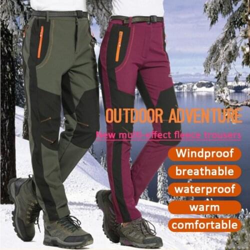 Winter Fleece Pants Men Trekking Waterproof Fishing Pants Camping Running Hiking Pants Warm Trousers Women Windproof sportswear