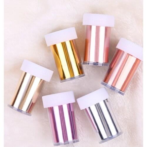 1 Box Mirror Effect Nail Transfer Foil Paper Rose Gold Silver Bright Nail Art Stickers Irregular Flakes Polish Sequins Accessory
