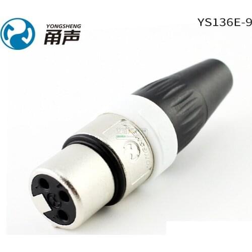 1Pcs Yongsheng YS136E-9 three-core female XLR balanced audio microphone light plug DIY accessories HIFI