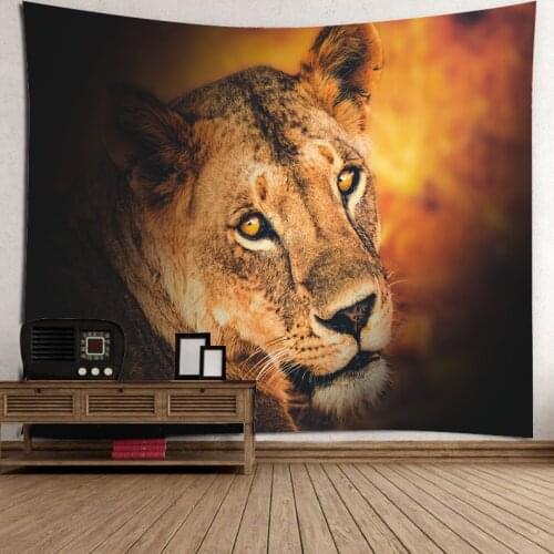 2021 Hawkalice Female Lion Tapestry,Animal Lion Head Tapestry,59''x51'' Lion Tapestry Wall Hanging for Home Office Decor
