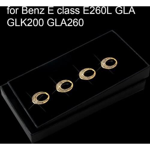 4 pieces 2 colors Button diamond decorative circle Car door bolt cover decal sticker for B-enz E class E260L GLA GLK200 GLA260