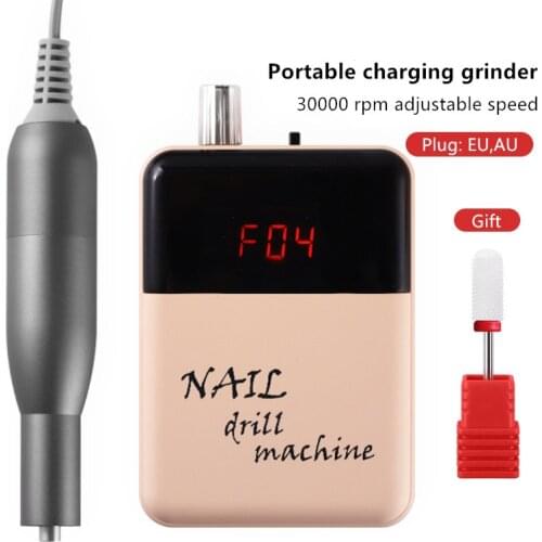30000RMP Portable Electric Nail Drill Machine Manicure Set Mill Cutter Nail FileTools Nail Art Pedicure Gel Polishing Device Bit