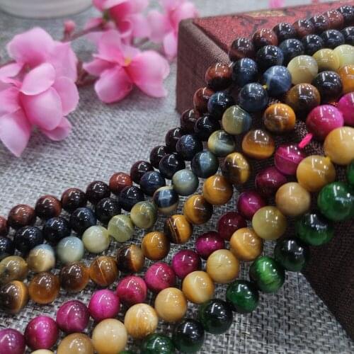 Wholesale AAA Natural Tiger eye Stone Beads 2/3/4/6/8/10/12mm Smooth Round DIY Bracelet Necklace Loose Beads For Jewelry Making