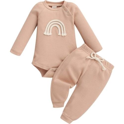 Autumn Spring Baby Romper Embroidery Rainbow Romper Infant Girls Boys Clothing Long Sleeve Jumpsuit 0-18 Months