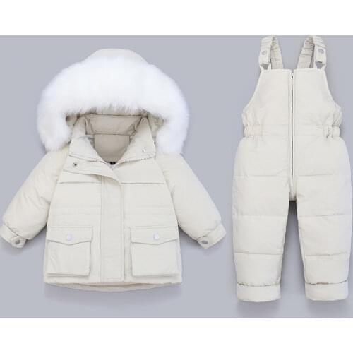 Winter Children Clothing Sets Snow Wear Down Jacket Baby Boy Toddler Girl Snowsuit Kids Clothes Parka Thick Coat -30