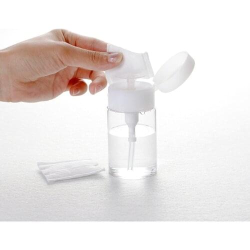 150ml 200ml Push Down Empty Pump Dispenser For Nail Polish Remover Alcohol Toner Makeup Remover Clear Travel Bottle High Quality